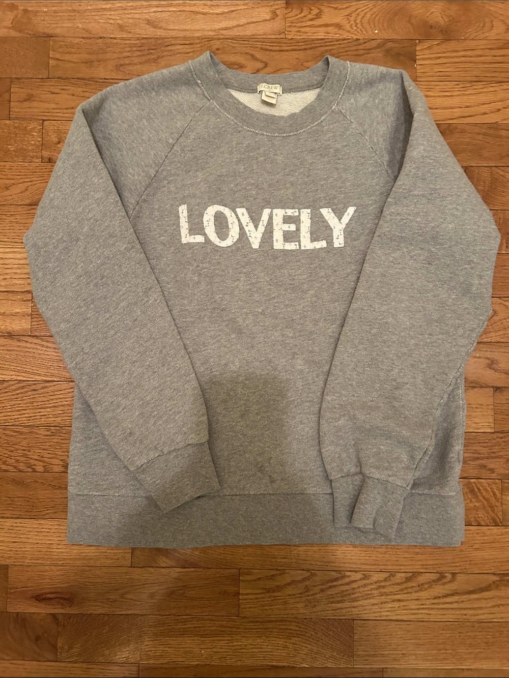 Lovely Graphic  J CREW Crewneck Sweatshirt - Gray
